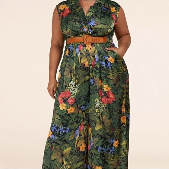 ❤️LAST ONE! NEW L’atise by Amy Plus Size Wide Leg Jumpsuits Size 4X - Picture 2 of 9